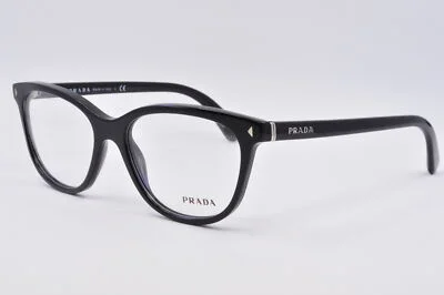 Prada Eyeglasses PR 14RV Journal 1AB1O1 Black, Size 52-16-140