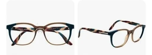 Prada Journal Eyeglasses & case VPR 04U VYK-1O1 Brown Blue Frame made in Italy 3