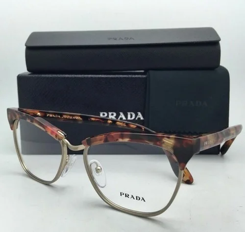 PRADA JOURNAL Eyeglasses VPR 14S UBM-1O1 53-16 Brown+Orange Havana & Matte Gold