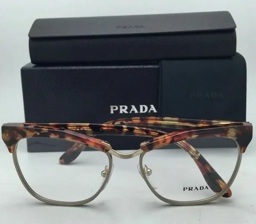 PRADA JOURNAL Eyeglasses VPR 14S UBM-1O1 53-16 Brown+Orange Havana & Matte Gold 2