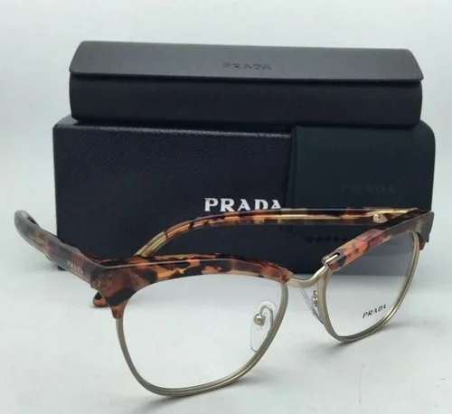 PRADA JOURNAL Eyeglasses VPR 14S UBM-1O1 53-16 Brown+Orange Havana & Matte Gold 3