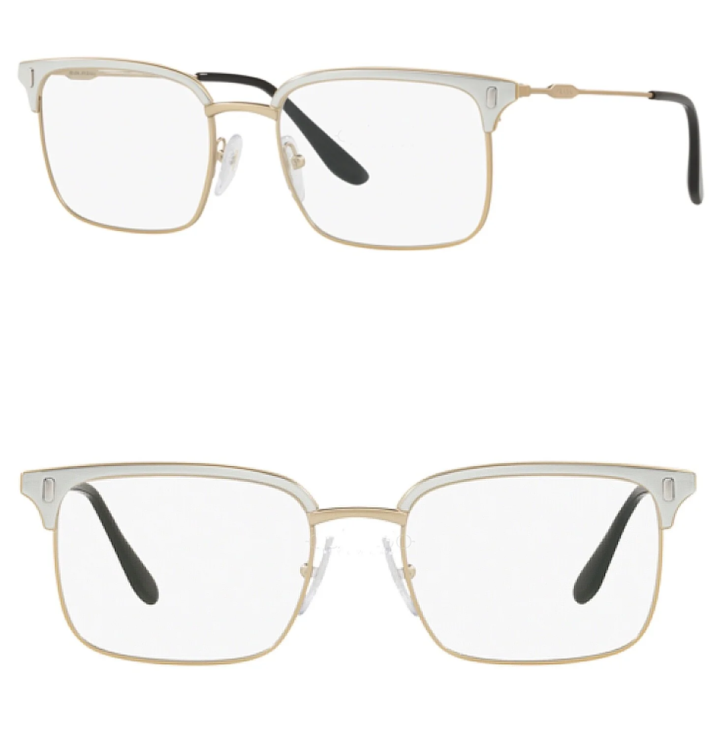 PRADA JOURNAL PR55VV Pale Gold Pearl Square Eyeglasses Optical Frame 53 mm 55V