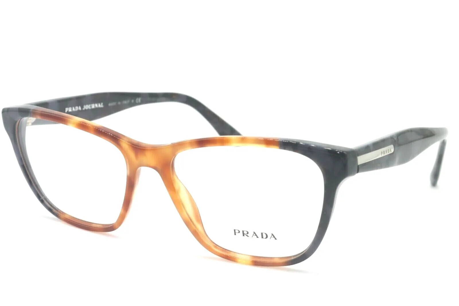 Prada Journal VPR 04T U6L-1O1 Eyeglasses Glasses Brown & Black Tortoise Mix 52mm