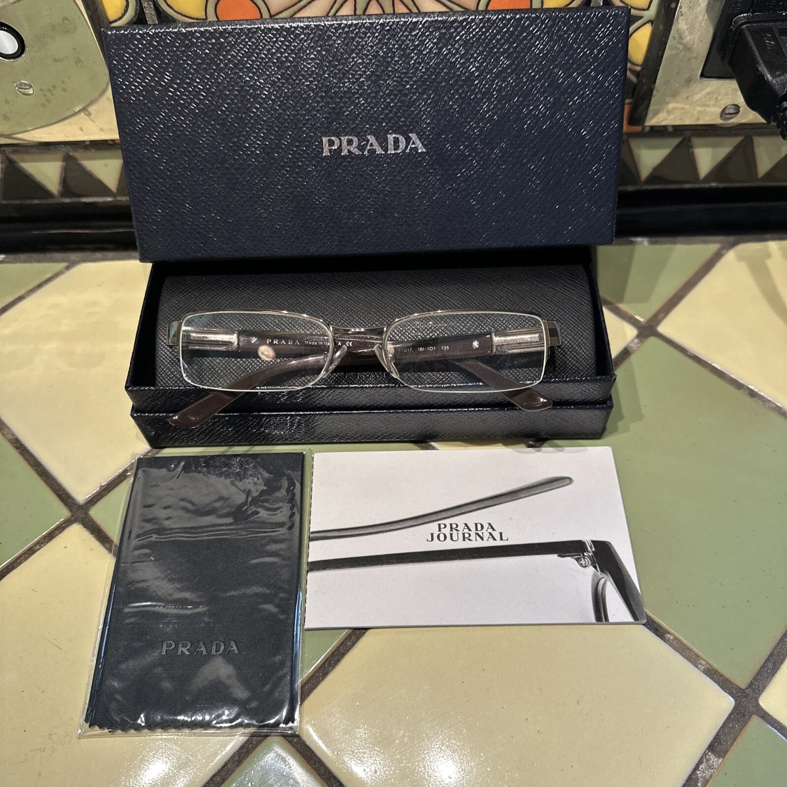 PRADA JOURNAL VPR 55L Eyeglasses Frame, Clear Lens, Hard Case, New In Box
