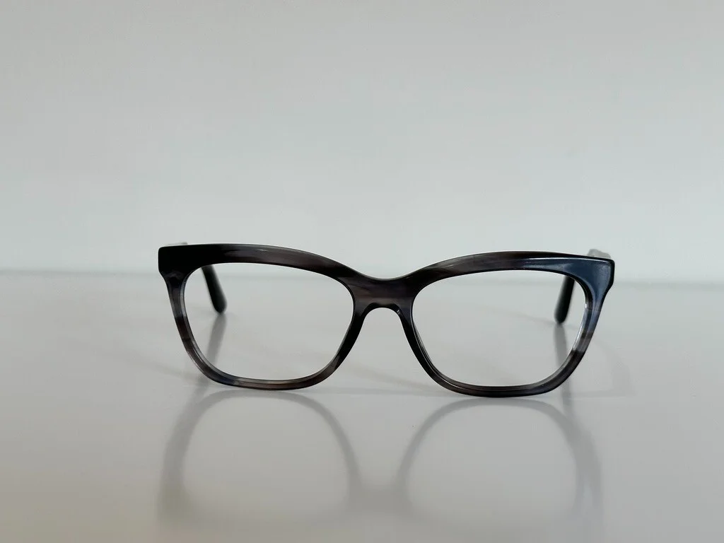 PRADA VPR 24S Journal Cat Eye Striped Blue Gray Eyeglasses Frame 53-16-140 2
